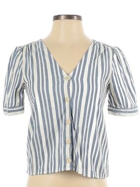 Blue & White Stripe Madewell Button Down Top